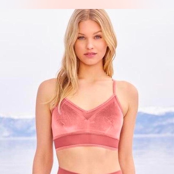 ALO Velvet Bralette in Rosewood Mauve - Picture 1 of 3